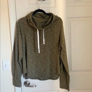 Olive green striped hoodie